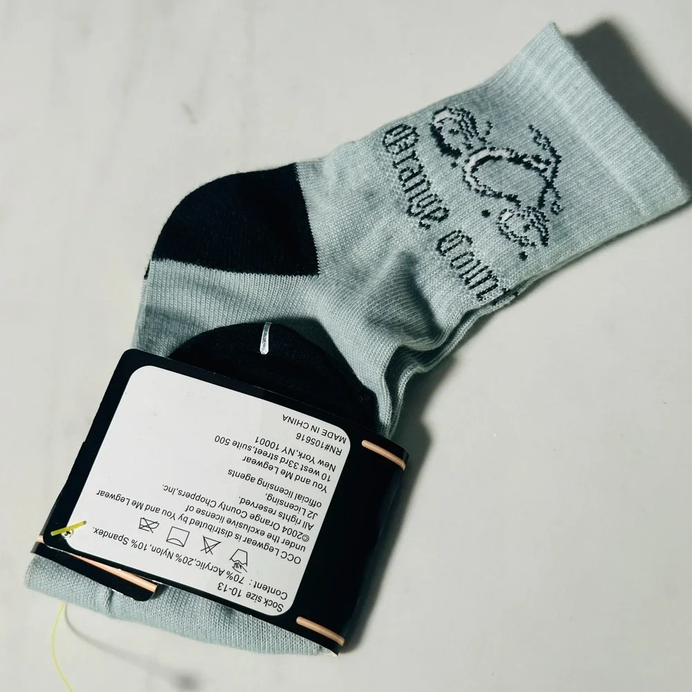 New - Orange County Choppers Gray Socks (10-13) OCC